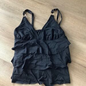 Tiered Black Tankini top xl